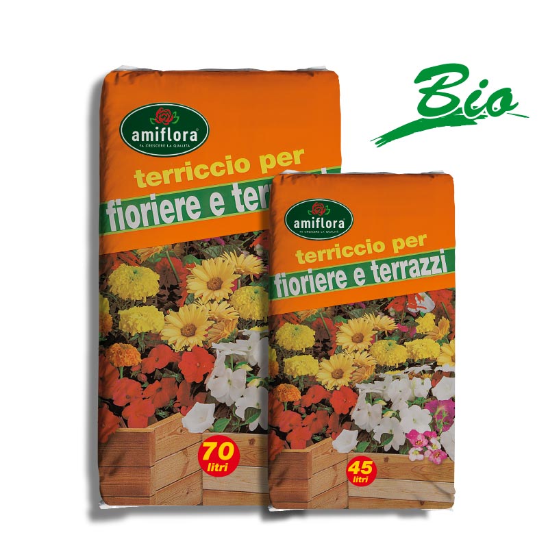 Fioriere e Terrazzi | Terriccio Specifico - anche per agricoltura biologica - Amiflora.